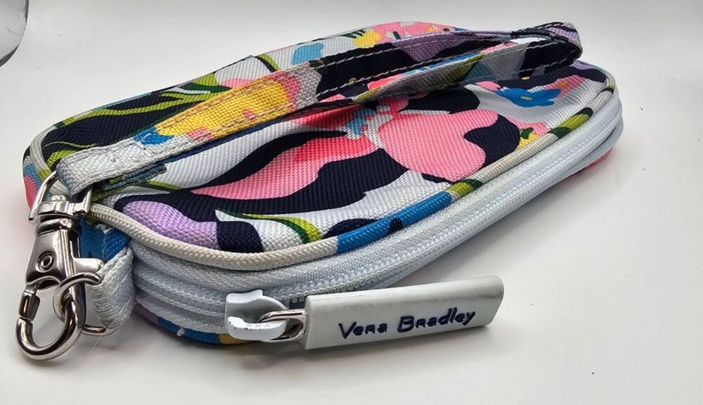 Vera Bradley Floral Wristlet Wallet Multicolor Zip Pouch Organizer Case - Picture 3 of 7